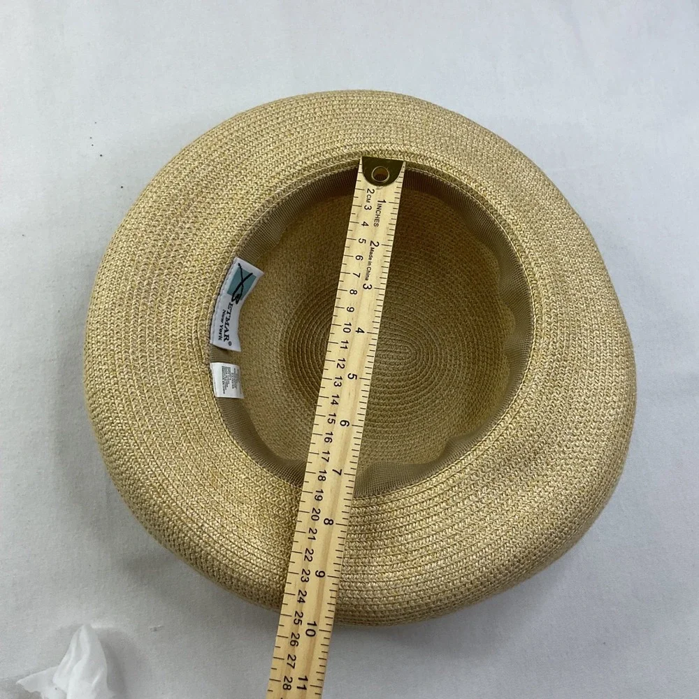 Betmar hat New York Tan Straw Sun Wide Brim Packable Summer Beach C166BUPPK